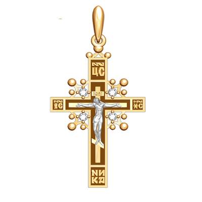 Крест из золота 585° пробы ; Вес : 3,20гр.;  Арт.: 301151К